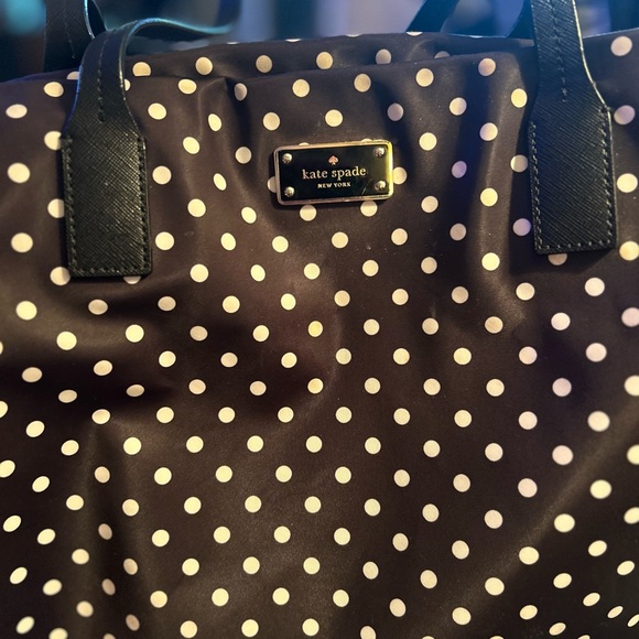 Kate Spade Black & White Polka Dotted Diaper Bag - Picture 10 of 12
